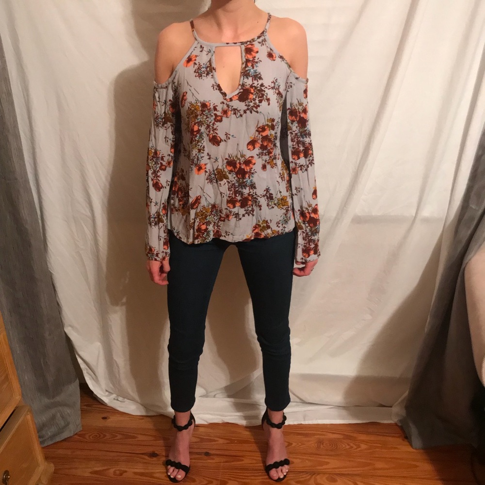 Floral long sleeve blouse XS